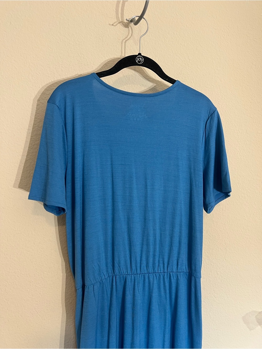 Wool& merino wool blue Ines tulip hem faux wrap dress sz large pockets casual - Picture 11 of 13